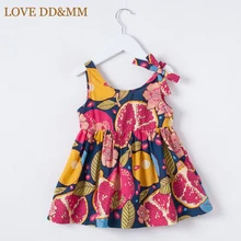 Одежда для девочек с надписью «LOVE DD& MM»; платья; Новинка года; летнее модное милое платье принцессы на бретельках с гранатом для девочек