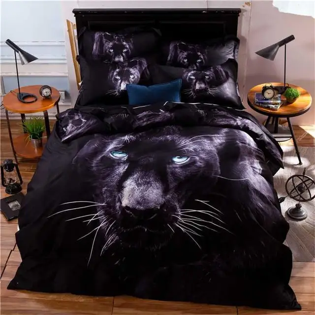 3d animals black leopard print panther bedding set queen size carolina panthers sheet set