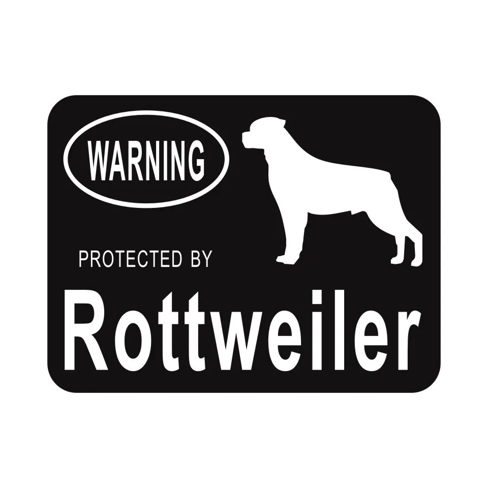 Cunymagos Creative Fashion Warning Protected By Rottweiler Dog Vinyl Car Stickers Window Motorcycle Decal Stickers 13 (3)