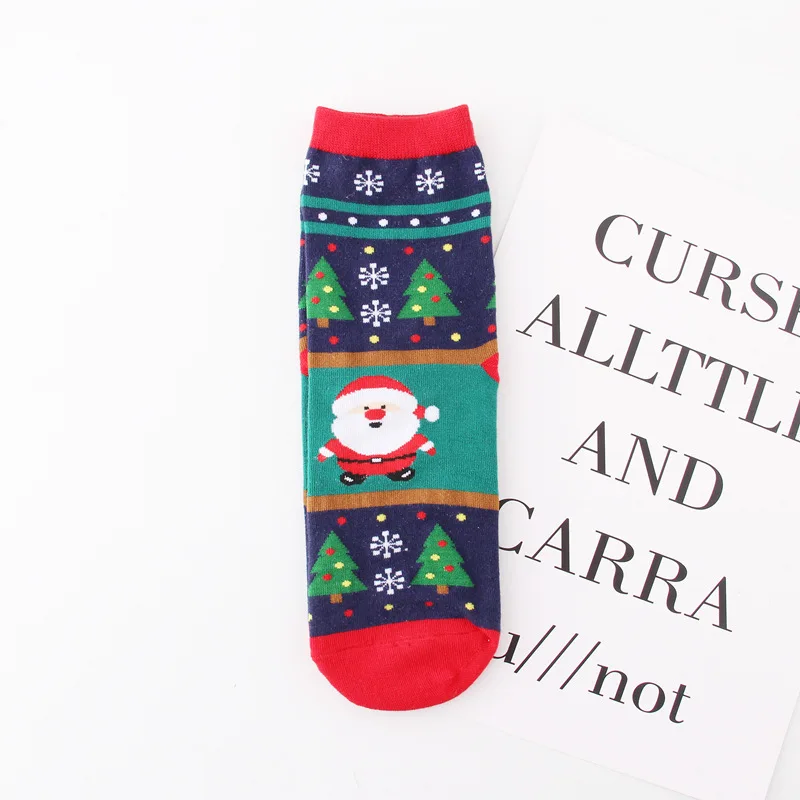 Emmaaby/ г. Новые модные мягкие хлопковые теплые носки унисекс с Санта-Клаусом для девочек и женщин Рождественский подарок