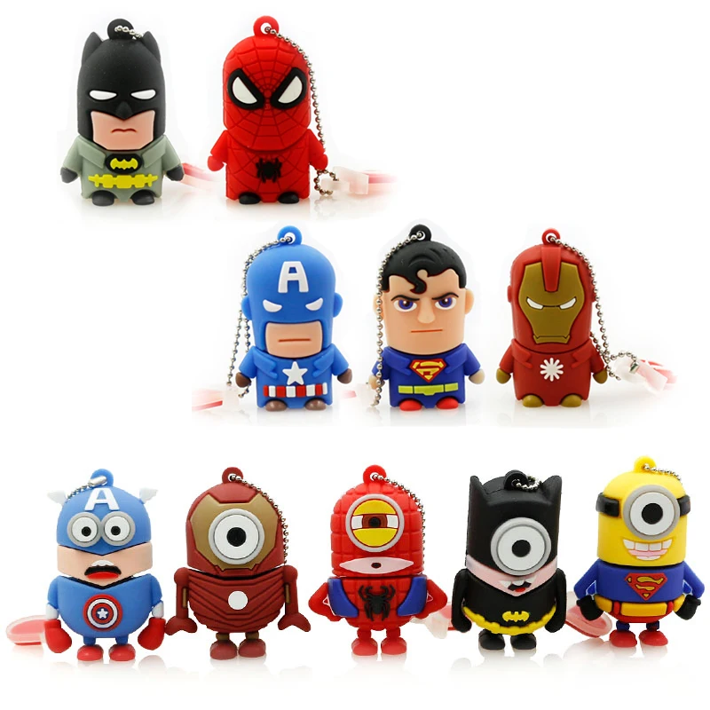 

Amthin New Batman usb flash drive new hot pendrive Captain America super hero minions pen drive 32GB 16GB 8GB 4G cartoon usb 2.0