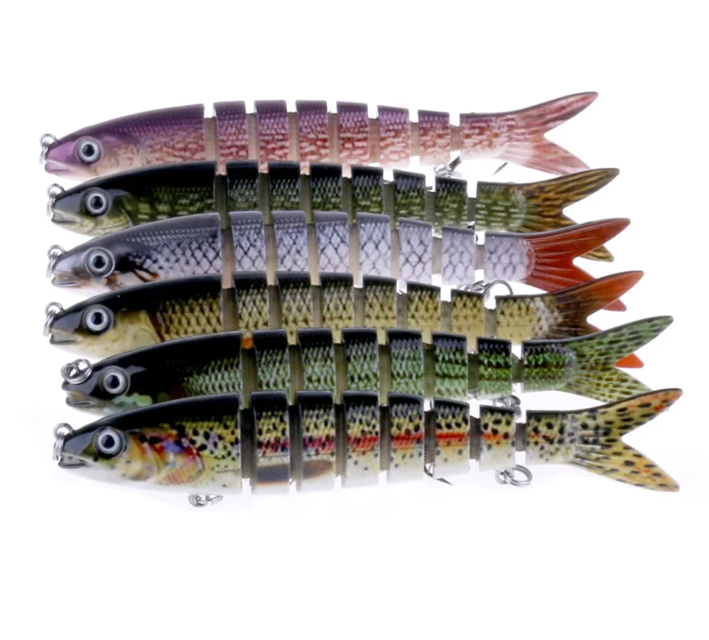 

6pcs Muliti Jointed Fishing Lure 8 Sections Hard Plastic Minnow Baits Lifelike Lure Isca Artificial Fishing Tackles 13.6cm 18.7g