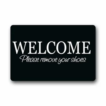 

Custom Welcome Door Mat Welcome Please Remove Your Shoes Indoor/Outdoor Waterproof Rubber Doormat