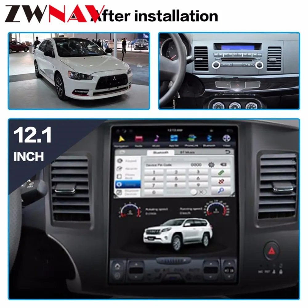 Discount Tesla style BIG Screen Android 7.1 Car gps navigation Head unit For Mitsubishi Lancer 2010 - 2015 radio multimedia stereo no dvd 1
