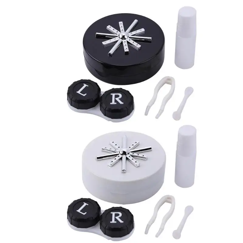 

Portable Contact Lens Case With Mirror Women Colored Contact Lenses Box Eyes Contact Lens Container Nursing Liquid Bottle Set