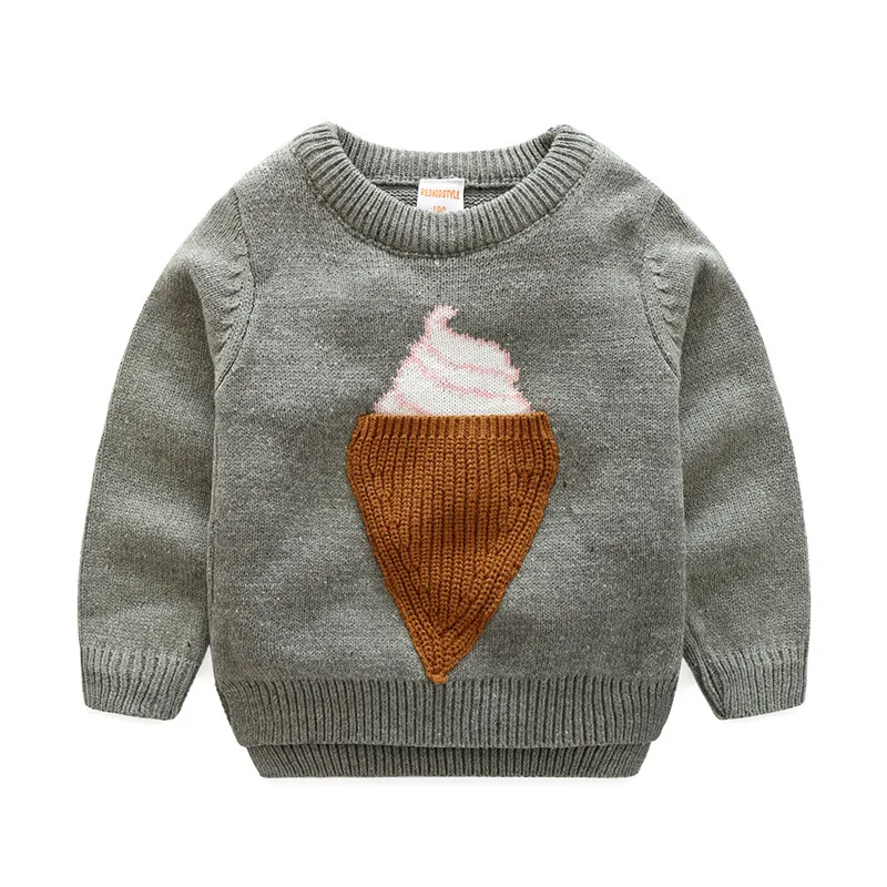 New Autumn Winter Kids Baby Boy Children Cotton Jacquard Ice Cream Long