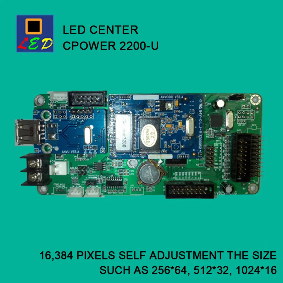 

LED CENTER CPOWER 2200 USB SEND DATA CONTROL CARD LED SIGNS BOARD lumen single Monochrome double color controller