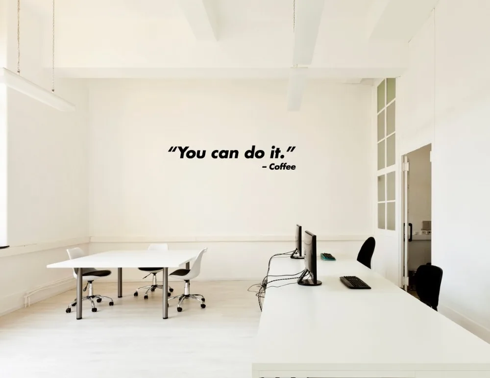 Us 1 82 31 Off You Can Do It Coffee Wall Sticker Quote Living Room Home Decor Bedroom Murals Office Inspirational Vinyl Decals Stickers S 398 In