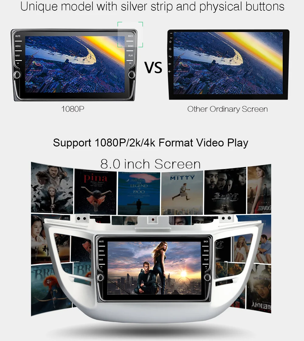 Best Funrover 2 din Car dvd Multimedia player Android 8.0 for Hyundai Tucson IX35 2016 2017 car radio gps navigation stereo IPS 2GRAM 12