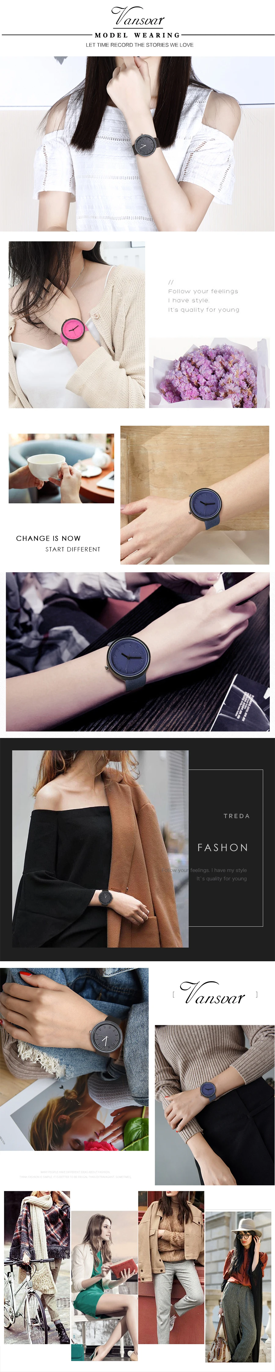 Vansvar брендовые Модные Простые Стильные женские часы из искусственной кожи, кварцевые наручные часы Relogio Feminino, Прямая поставка