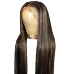 Индивидуальные Синтетические волосы на кружеве человеческих волос парики как на картинке 13X4 предварительно сорвал P1B/6 Реми бразильские