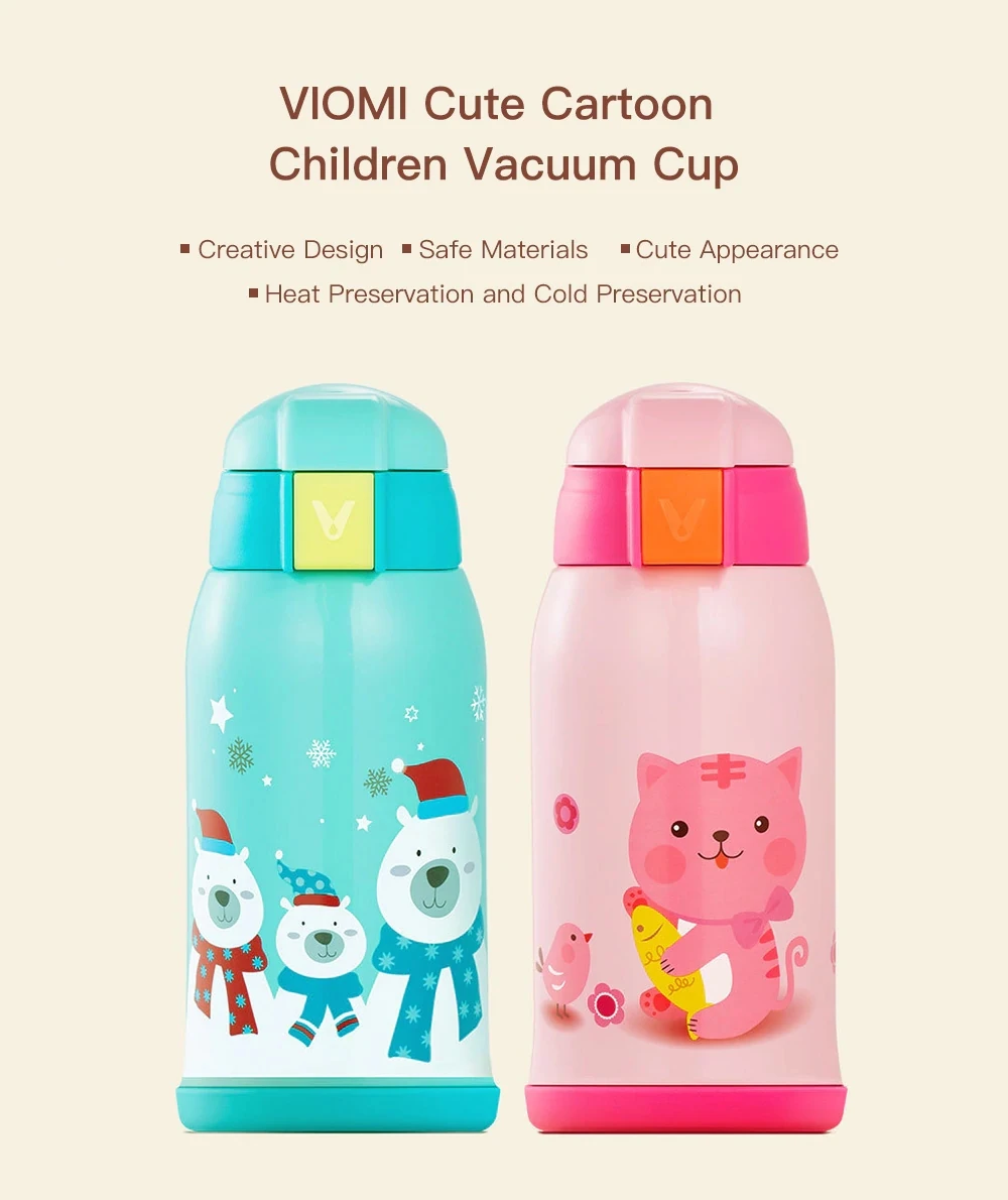 Сяо mi Цзя Vio mi милые дети мультфильм вакуумные чашки дети Термальность чашка 590 мл Портативный термос mi бутылка для воды