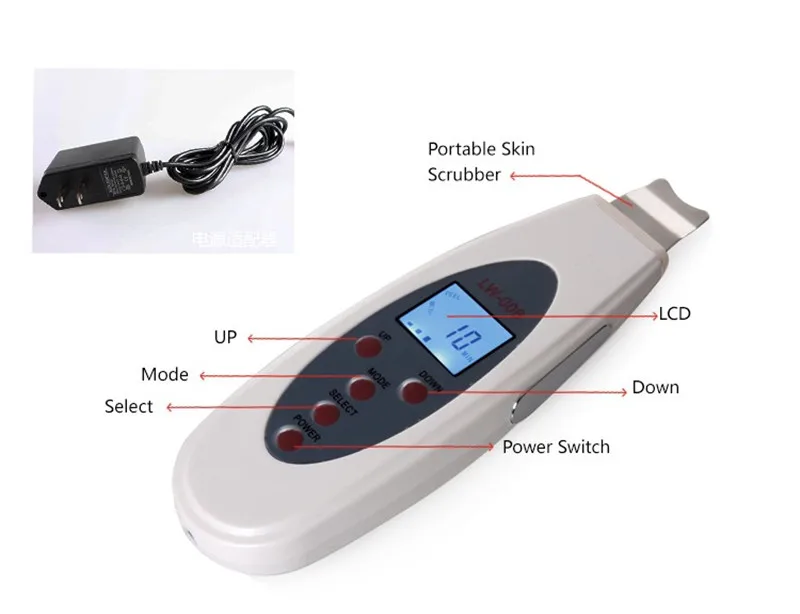 Ultrassônico do Purificador da Pele do Lcd Facial dos Termas da Remoção da Acne da Limpeza da Cara Descascando a Máquina Limpador Massager Exfoliating 10 Beleza e saúde