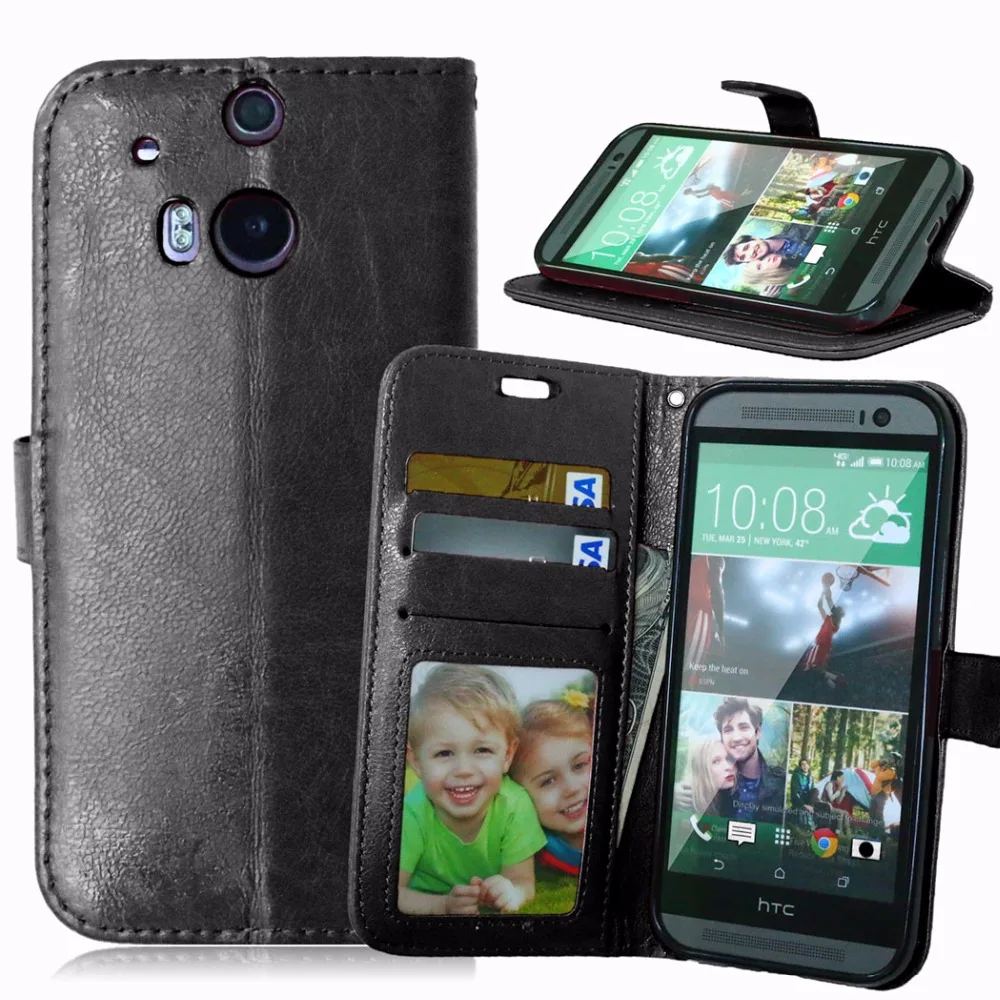 

For HTC One M8 M8s Phone Cases Wallet Style Flip Leather Case for HTC One 2 with Card Holder Photo Frame Stand Cover