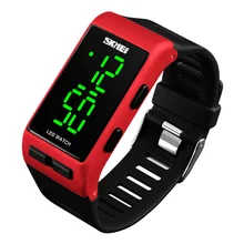 SKMEI Для мужчин цифровой спортивные часы человек открытый часы 2 время светодиодный Дисплей Для мужчин Топ Модный бренд наручные часы erkek Коль saati 1364