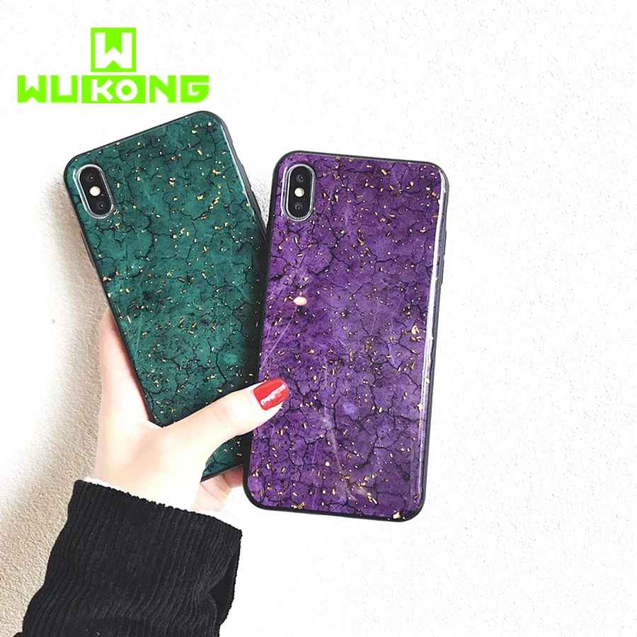 

Wukong Marble Purple Silicone Full Cover Phone Case For iPhone XR XS Max TPU+PC Case For iPhone 7/8 8 Plus