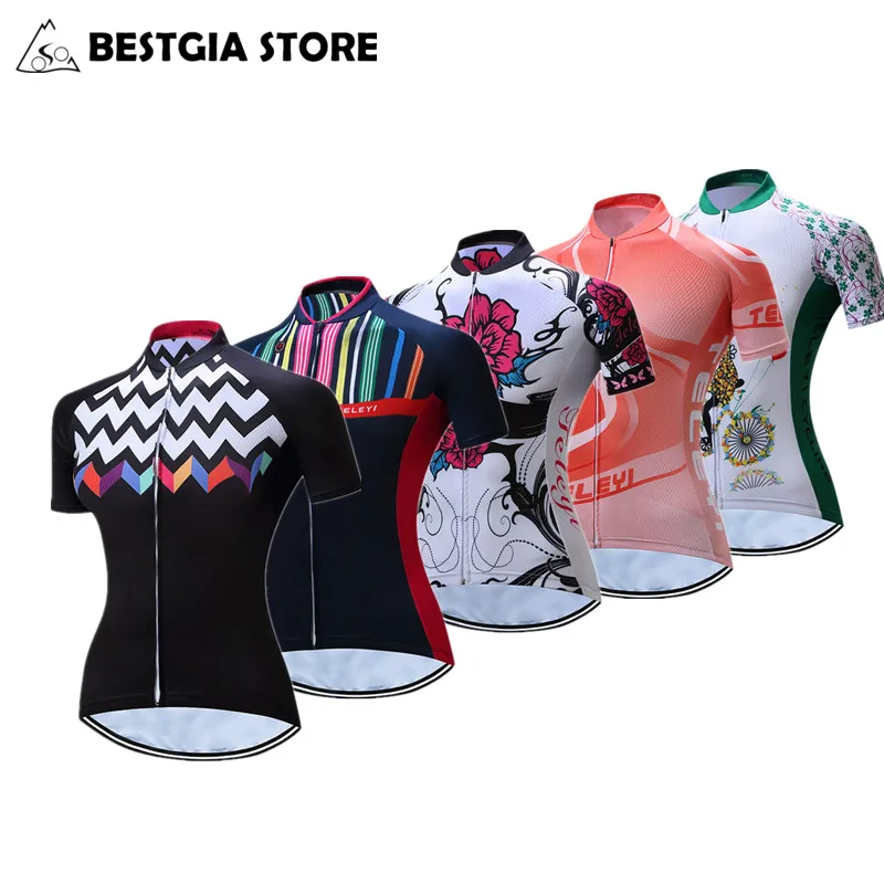 Race Cut Women's Cycling Jersey for Female Polyester Riding Bike