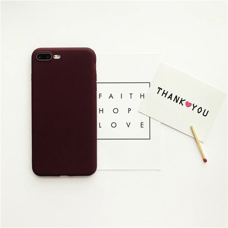 

2018 Top Fashion Candy Colors Wine Phone Cover Cases For iPhone 6 S 7 7plus 6s 6plus 8 8plus X Anti Slipping Fundas Coque