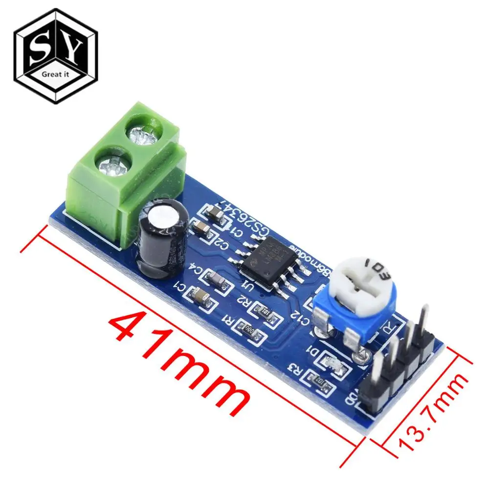 1 шт. отличный модуль усилителя звука IT LM386 200 раз 5 в 12 вход 10 к сопротивление|lm386 low