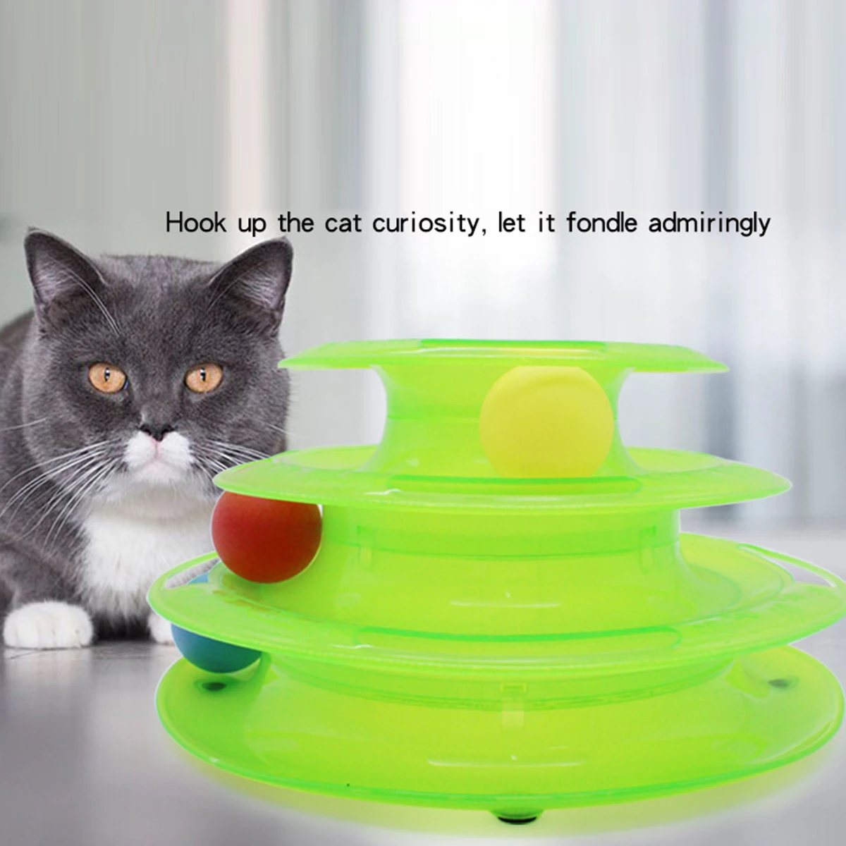 Funny Cat Toy 3 Level Tracks Interactive Ball Toy Pet Kitten Play Disc For Fun And Entertainment|Cat Toys| - AliExpress