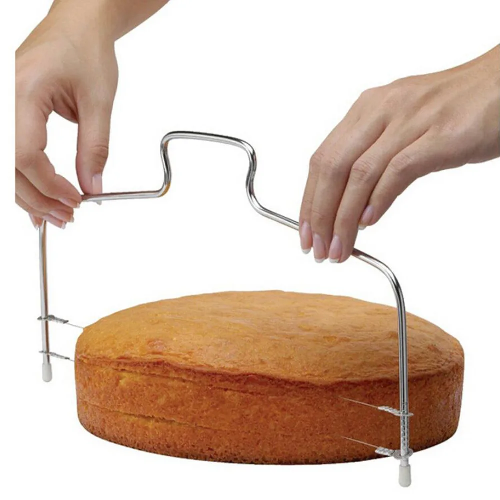 

1xStainless Steel Wire Slicer Cake Cutter Bread Cutting Leveller Decorating Divider Slicer Tool Cooking Tool Kitchen Tools 1065C
