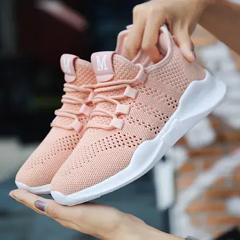

Women Sneakers Breathable Mesh Athletic Trainers Lightweight Running Shoes Lace Up Sport Shoes