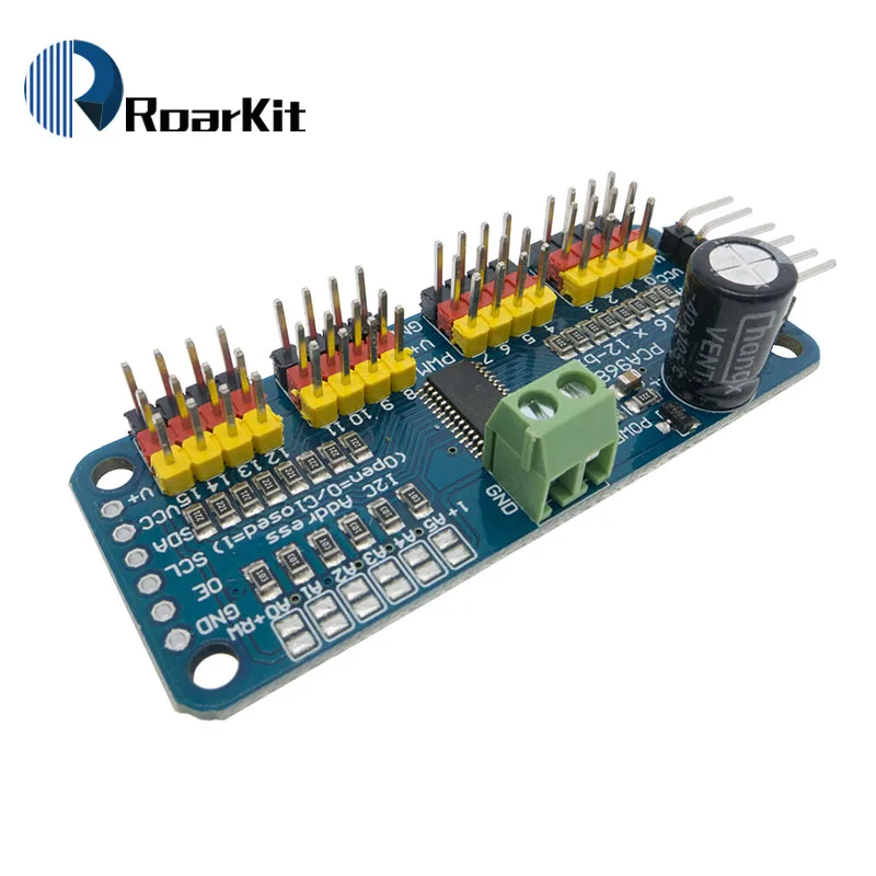 16 канальный 12 битный модуль PWM/Servo Driver I2C интерфейс PCA9685 для arduino или Raspberry pi shield module