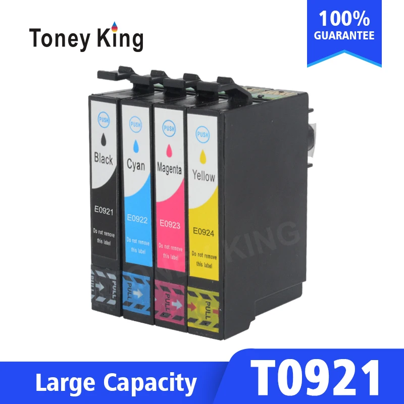 

4 PCS Full Ink Cartridges for Epson Stylus T26 T27 TX106 TX109 TX110 TX117 TX119 CX4300 C91 Printer with Chip T0921 92N