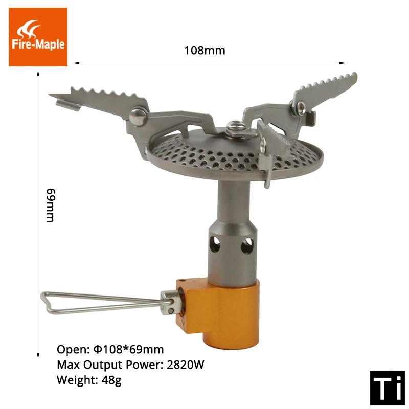 Огонь Клен FMS-116T Открытый Мини Кемпинг печи газовая горелка для альпинизма 48 г 2300 Вт портативный легкий титан газовая плита