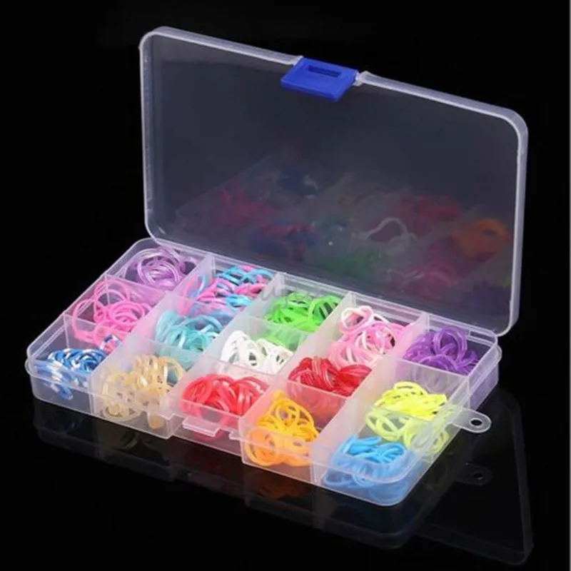 

10/15 Grid Plastic Adjustable Transparent Jewelry Ring Earrings Box Case Portable Organizer Storage Box Travel Bins 2B0138