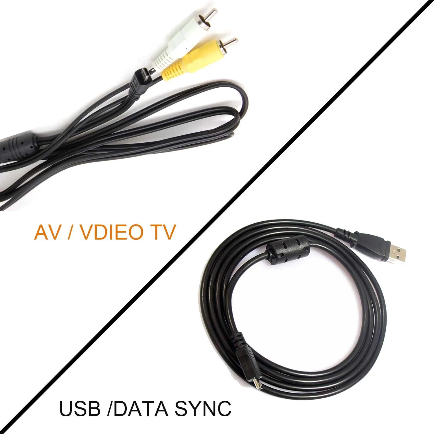 USB AND AV CABLE USB и AV ТВ кабелем для PENTAX Optio 33WR 43WR 450 50 550 555 60 750z A10 A20 A30 a40 E10 E20 E30 E40 E50 E60 E70L - Цвет: USB AND AV CABLE