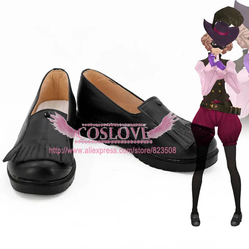 Persona 5 Noir Haru Okumura Black Cosplay Shoes (1)