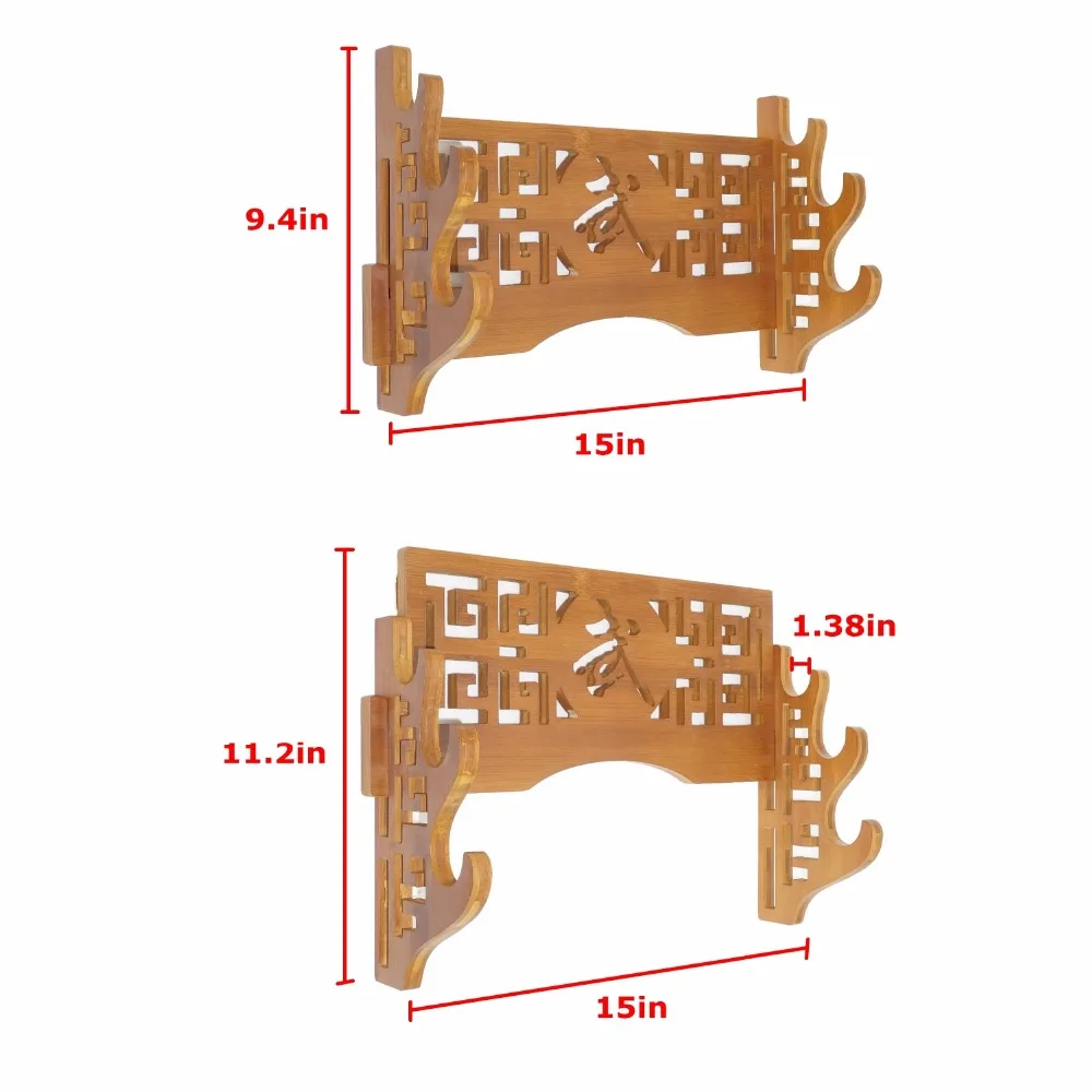 3 Слои меч держатель настенный кронштейн Bamboo самурая Подставка для меча вешалка Катана вакидзаси Танто Гэндзи стенд-Бусидо