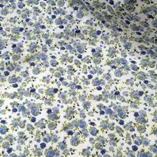 Hlaf метр 150*50 см хлопок белый с синими цветами Цветочный Ткань Лоскутное шитье Тильда Ткань, ткани для крафта PB248