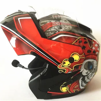 

Bluetooth Flip Up Racing helmet Modular Dual lens Motorcycle Helmet full face Safe helmets Casco capacete casque moto S M L XL