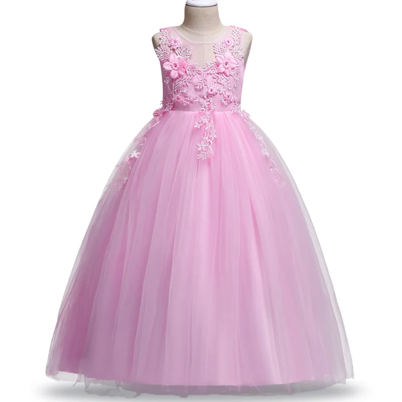 

2019 Girls wedding party flower girl dresses girls dress first communion princess dress 4-12 years costume vestido comunion