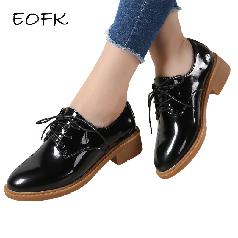 women's patent leather lace up shoes