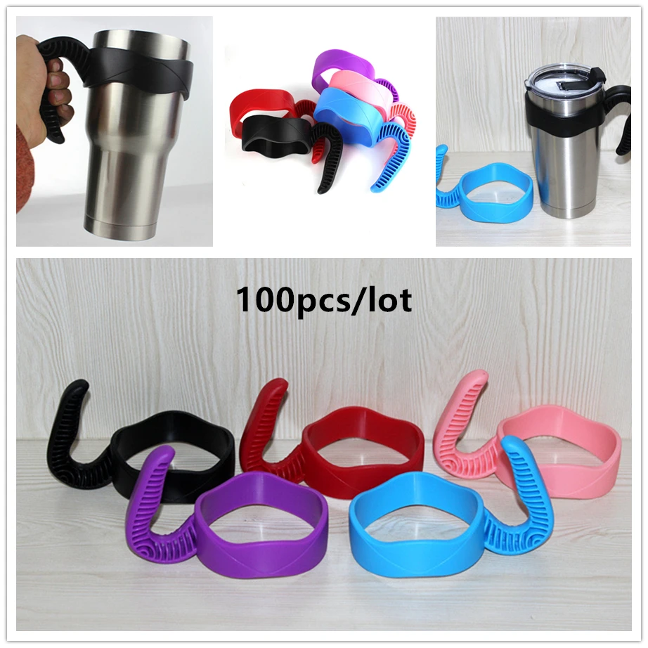 

100pc/lot Plastic Cup Holder Tumbler Handle Mug Portable Hand Support for 20/30oz RTIC YETI Water Travel Bottle Water Glass