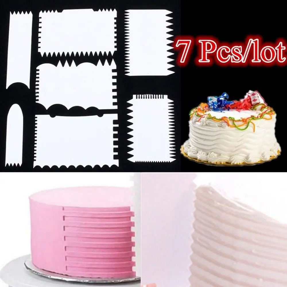 

7PCS/set Cake Scraper Cake Edge Decorating Tool Scrappers Cutters Smoother Tool Set