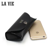 Shine Black Durable PU Leather Professional Upscale Glasses Case Vintage Sunglass Storage Holder Box Cases Zeiss Lens Wipe Gift