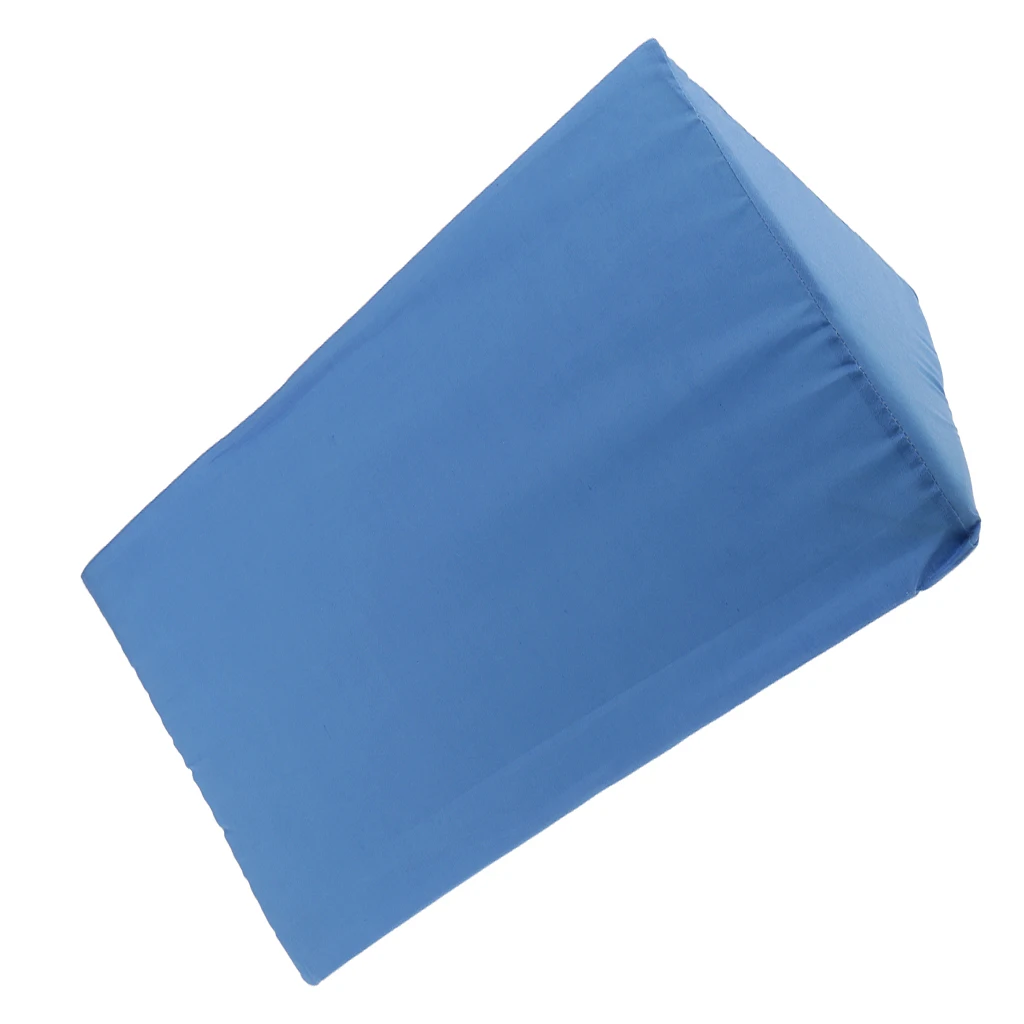 Foam Bed Wedge Pillow Elevation Cushion Washable Cover Lumbar Support Blue 