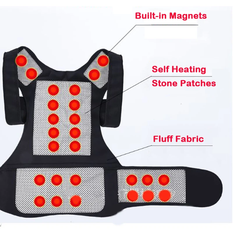 Наплечная грелка талии Турмалин спонтанный нагрев жилет магнитотерапия самонагревающийся жилет массаж спины поясничная боль облегчение