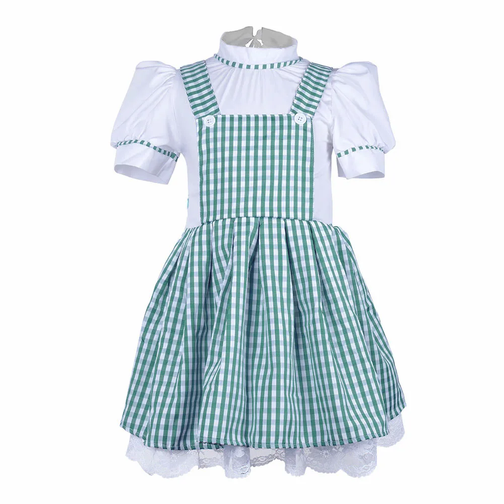 Девушки Синий Gingham Платья Старинные Плед Ремешками Подтяжк Юбка Пушистый Платье Танец Пачка нижняя юбка - Цвет: Зеленый