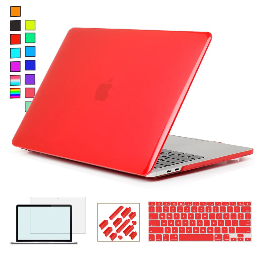 Кристально чистый жесткий чехол для Apple Macbook Air Pro retina 11 12 13 15 дюймов чехол для ноутбука s для Mac Book 11,6 13,3 15,4 дюймов Чехол - Цвет: Clear  red