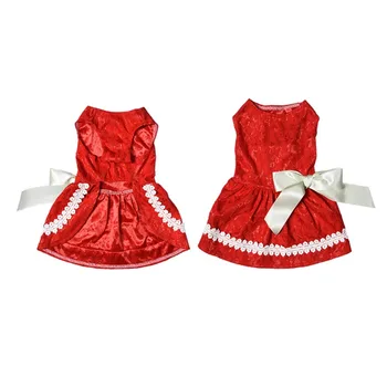 

Red dog Dress skirt Hollow Embroidered Pet Princess Dress Cute Pet Clothes 4 size