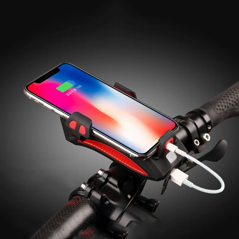 Регулируемый кронштейн для телефона на велосипед, водонепроницаемый держатель для руля велосипеда, светодиодный светильник и рожок для горных велосипедов и мотоциклов