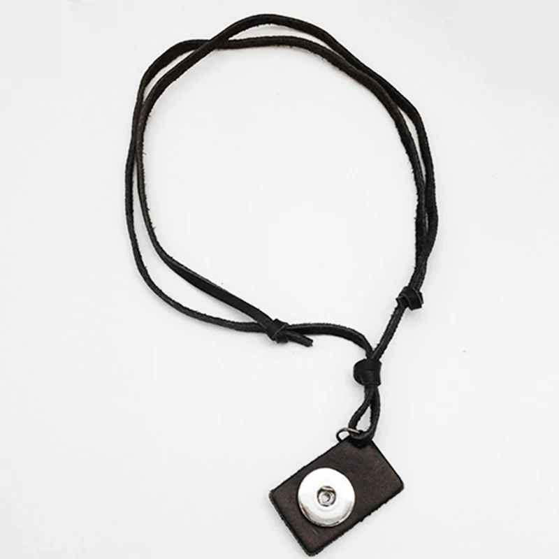 snap button jewelry genuine leather necklace EN1273 (fit 18mm 20mm snaps) | Украшения и аксессуары