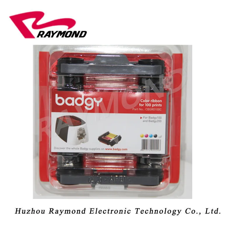 Evolis Badgy200 принтер для карт YMCKO лента Badgy100 CBGR0100C цветная лента-100 принтов |
