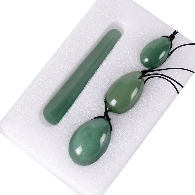 Us 19 72 32 Off Jade Egg Aventurine Massage Wand Set Stone Crystal Mineral Yoni Ball Kegel Exercise Tool Pelvic Floor Muscle Vaginal Ben Wa Ball In