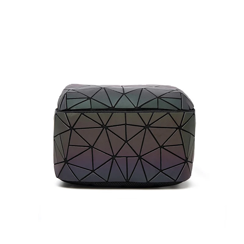  New Women Backpack Geometric Shoulder Bag Student's School Bag For Teenage Hologram Luminous Backpa - 32832615492